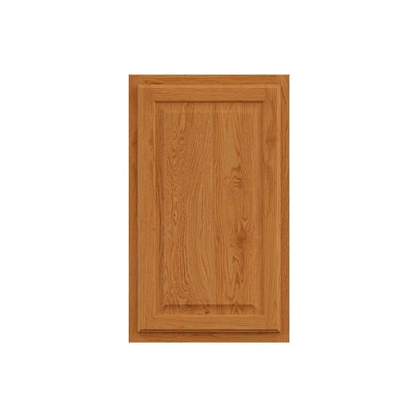 Hampton Bay 18 in. W x 12 in. D x 30 in. H Assembled Raised Panel Wall Cabinet, Medium Oak