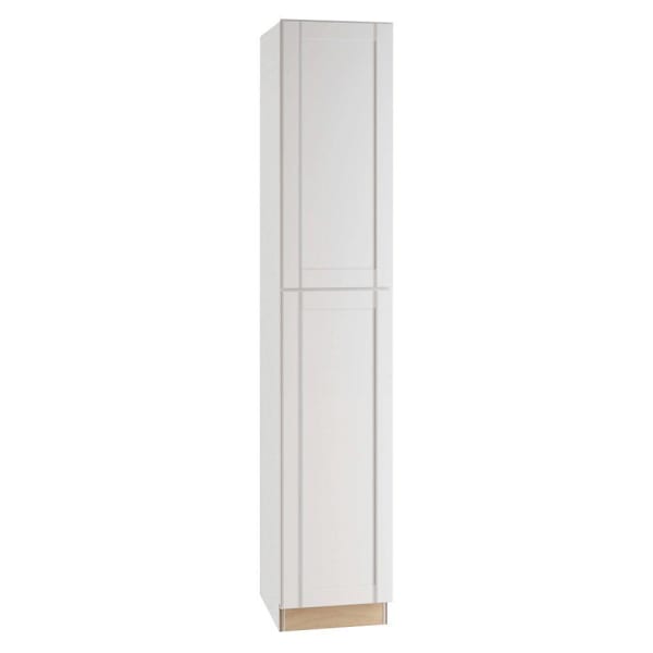 Express Shaker 18 In W X 24 In D X 96 In H Assembled Plywood Pantry Kitchen Cabinet In Vesper White With Soft Close Left