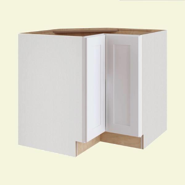 Express Shaker 36 In W X 24 In D X 34.5 In H Assembled Plywood Corner Lazy Susan Kitchen Cabinet In Vesper White Right
