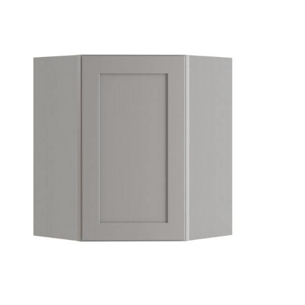 Express Shaker 20 In W X 12 In D X 30 In H Assembled Plywood Corner Diagonal Kitchen Cabinet In Veiled Gray Left