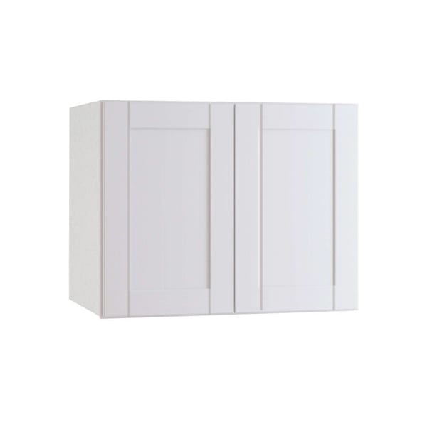Express Shaker 36 In W X 24 In D X 24 In H Assembled Plywood Wall Bridge Kitchen Cabinet In Vesper White With Soft Close