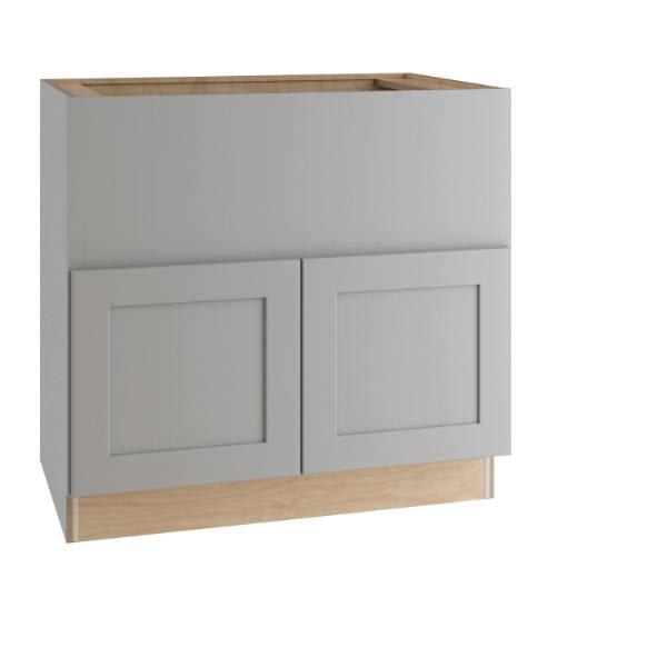Express Shaker 36 In W X 24 In D X 34.5 In H Assembled Plywood Sink Base Kitchen Cabinet In Veiled Gray With Soft Close