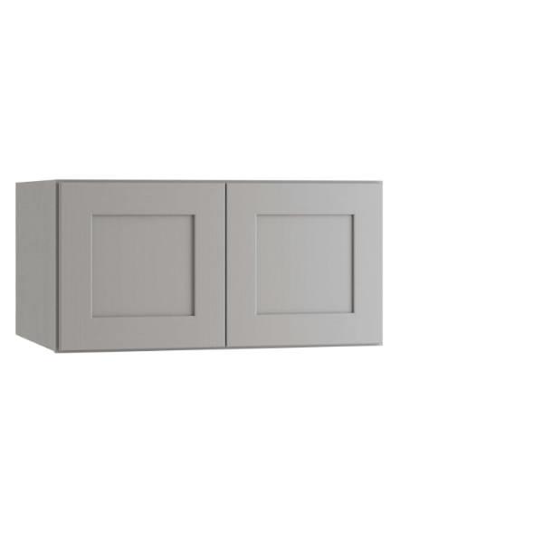 Express Shaker Veiled Gray Plywood Assembled 36 In. X 15 In. X 24 In. Wall Kitchen Cabinet With Soft Close