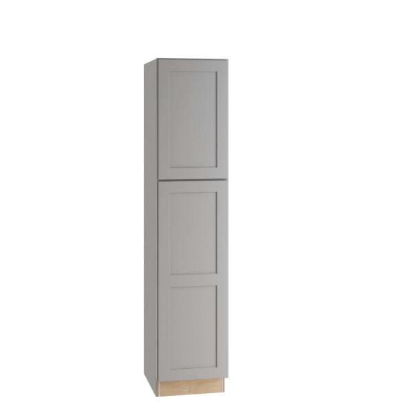 Express Shaker 18 In W X 24 In D X 84 In H Assembled Plywood Pantry Kitchen Cabinet In Veiled Gray With Soft Close Left