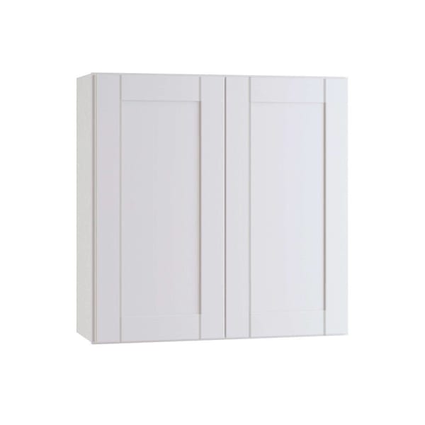 Express Shaker 36 In W X 12 In D X 36 In H Assembled Plywood Wall Kitchen Cabinet In Vesper White With Shelves