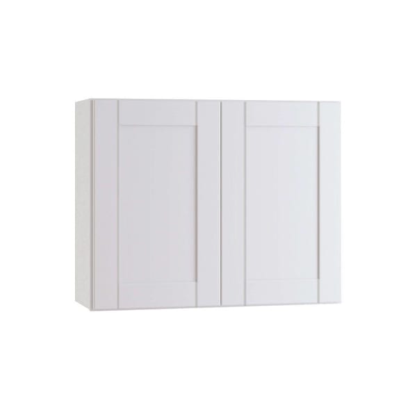 Express Shaker 30 In W X 12 In D X 24 In H Assembled Plywood Wall Bridge Kitchen Cabinet In Vesper White With Soft Close