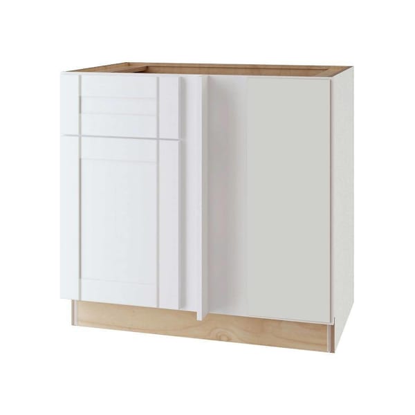 Express Shaker Vesper White Assembled Plywood Blind Base Corner Kitchen Cabinet42 In.w X 34.5 In. DX 24 In. H RH