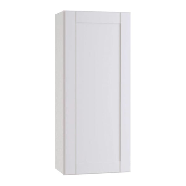 Express Shaker 21 In W X 12 In D X 36 In H Assembled Plywood Wall Kitchen Cabinet In Vesper White With Shelves Left