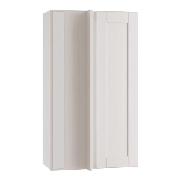 Express Shaker 24 In W X 12 In D X 42 In H Assembled Plywood Corner Blind Kitchen Cabinet In Vesper White Left