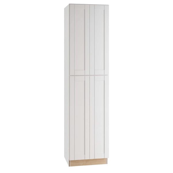 Express Shaker 24 In W X 24 In D X 96 In H Assembled Plywood Pantry Kitchen Cabinet In Vesper White With Soft Close