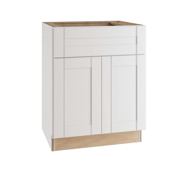 Express Shaker 30 In W X 21 In D X 34.5 In H Assembled Plywood Bath Sink Base Kitchen Cabinet In Vesper White