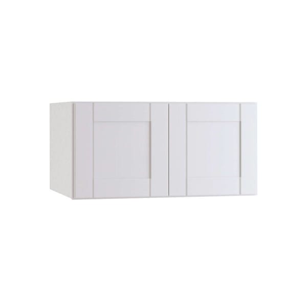 Express Shaker 36 In W X 24 In D X 18 In H Assembled Plywood Wall Bridge Kitchen Cabinet In Vesper White With Soft Close