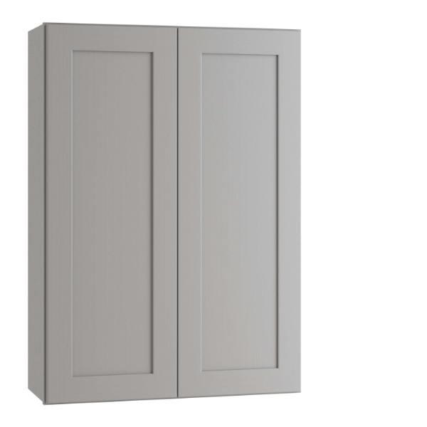 Express Shaker 36 In W X 12 In D X 42 In H Assembled Plywood Wall Kitchen Cabinet In Veiled Gray With Shelves