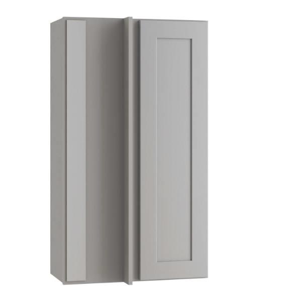 Express Shaker 24 In W X 12 In D X 42 In H Assembled Plywood Corner Blind Kitchen Cabinet In Veiled Gray Left