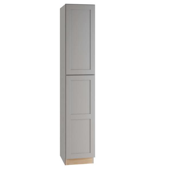 Express Shaker 18 In W X 24 In D X 96 In H Assembled Plywood Pantry Kitchen Cabinet In Veiled Gray With Soft Close Left