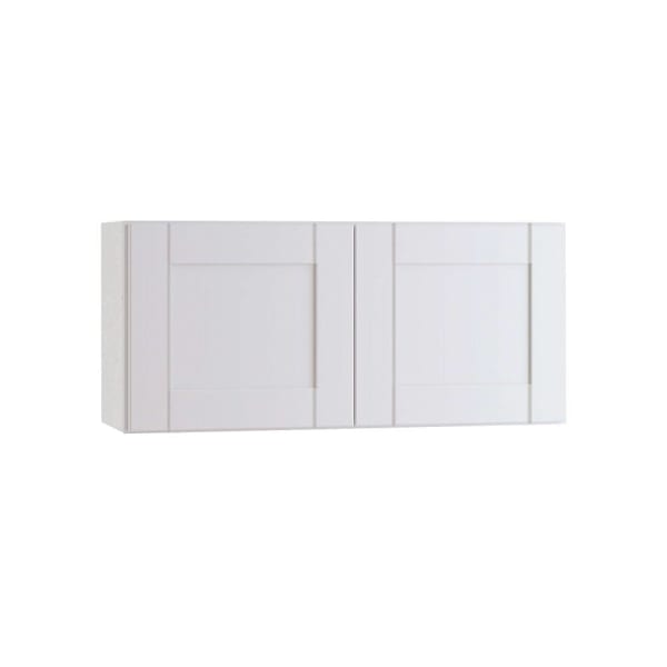 Express Shaker Vesper White Plywood Assembled Wall Kitchen Cabinet With30 In. W X 15 In. H X 12 In. D With Soft Close