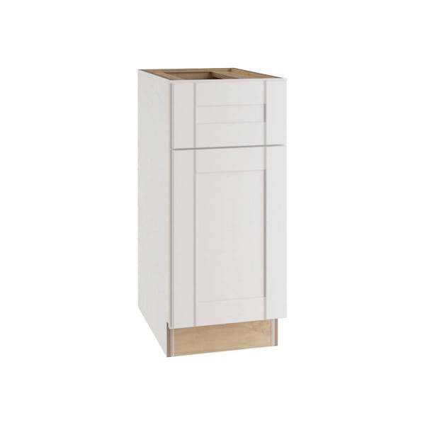 Express Shaker 12 In W X 24 In D X 34.5 In H Assembled Plywood Base Kitchen Cabinet In Vesper White With Drawer Left