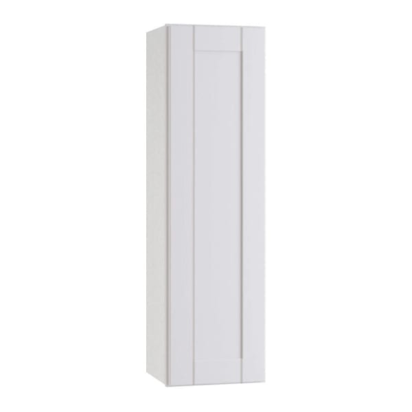 Express Shaker 15 In W X 12 In D X 42 In H Assembled Plywood Wall Kitchen Cabinet In Vesper White With Shelves Left
