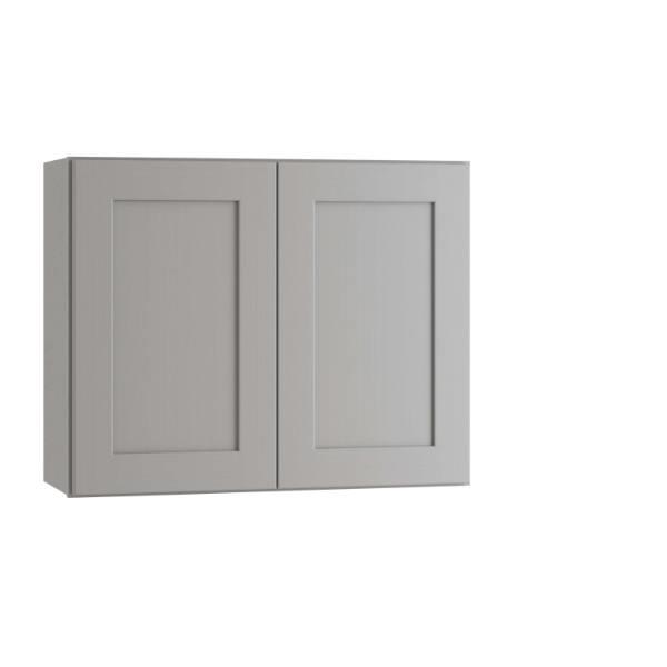 Express Shaker 30 In W X 12 In D X 24 In H Assembled Plywood Wall Bridge Kitchen Cabinet In Veiled Gray With Soft Close
