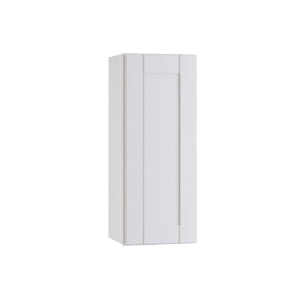 Express Shaker 15 In W X 12 In D X 30 In H Assembled Plywood Wall Kitchen Cabinet In Vesper White With Shelves Left