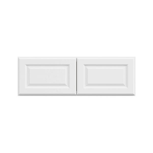 Hampton Bay 36 in. W x 12 in. D x 12 in. H Assembled Raised Panel Wall Bridge Cabinet, Satin White