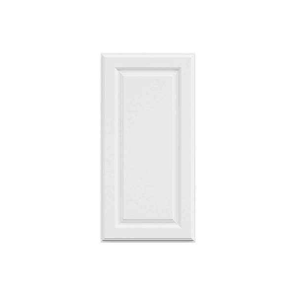 Hampton Bay 15 in. W x 12 in. D x 30 in. H Assembled Raised Panel Wall Cabinet, Satin White