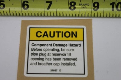 Genie Part # 27857GT – Decal, Component Damage, Cap