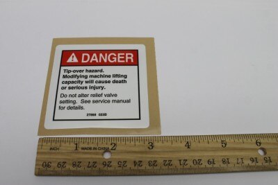 Genie Part # 27868GT – Decal, Danger-Tip Over