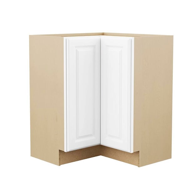Hampton Bay Shaker 36 in. W x 16.5 in. D x 34.5 in. H Assembled Lazy Susan Base Cabinet, Satin White