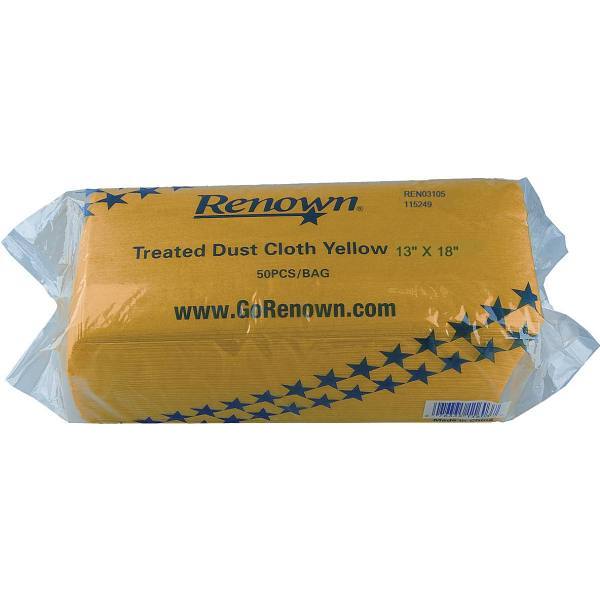 Renown 13 In. X 18 In. Yellow Dust Cloth Treated Package Of 50