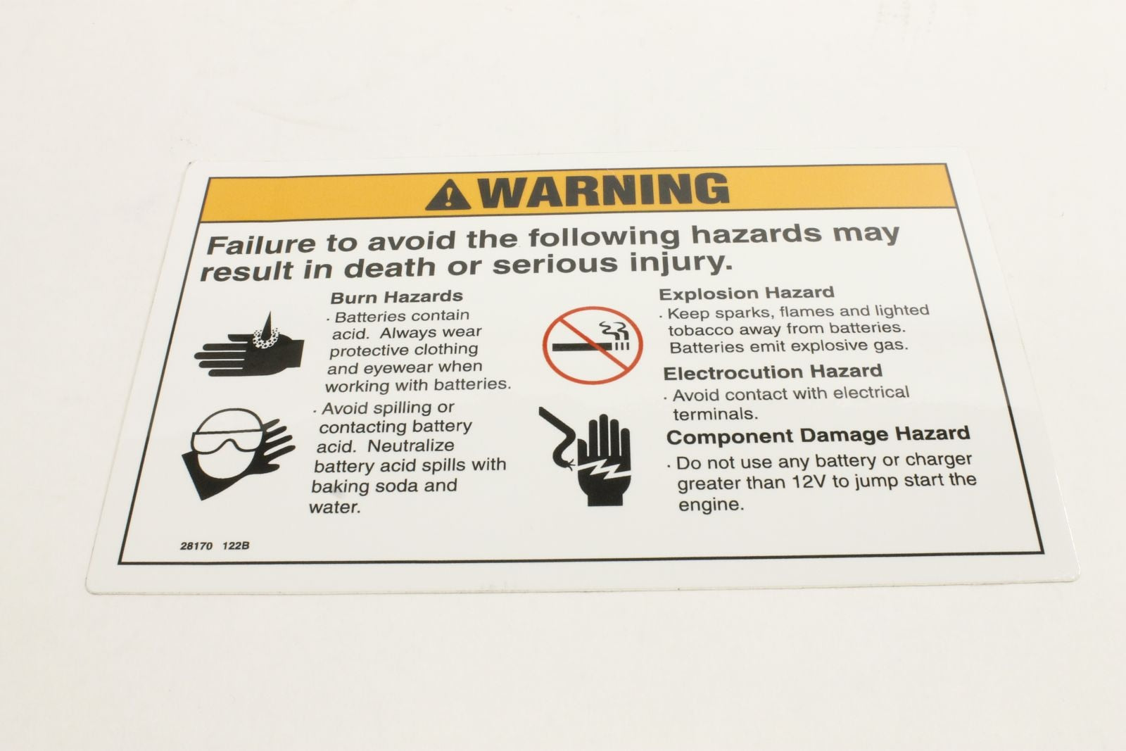 Genie Part # 28170GT – Decal, Danger, Batt Safe Boom