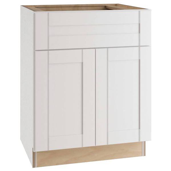 Mill'S Pride Richmond Shaker Ready To Assemble Kitchen Sink Base, Verona White, 30"X34.5"X24"