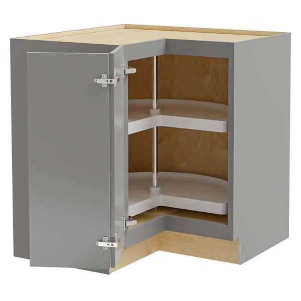 Mill'S Pride Richmond Shaker Ready To Assemble Corner Cabinet, Vesuvius Gray, 24"X34.5"X21"