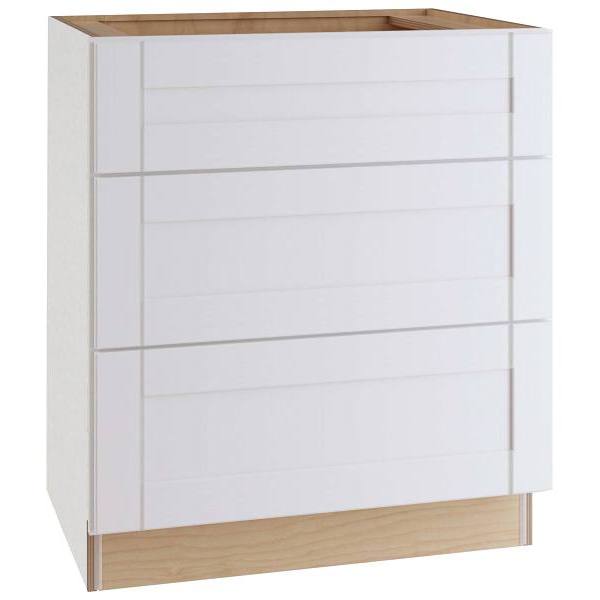 Mill'S Pride Richmond Shaker Ready To Assemble Kitchen Cabinet, Drawers, Verona White, 24x34.5x24