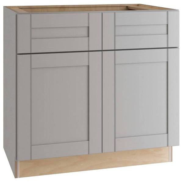 Mill'S Pride Richmond Shaker Ready To Assemble Kitchen Sink Base, Vesuvius Gray, 36"X34.5"X24"