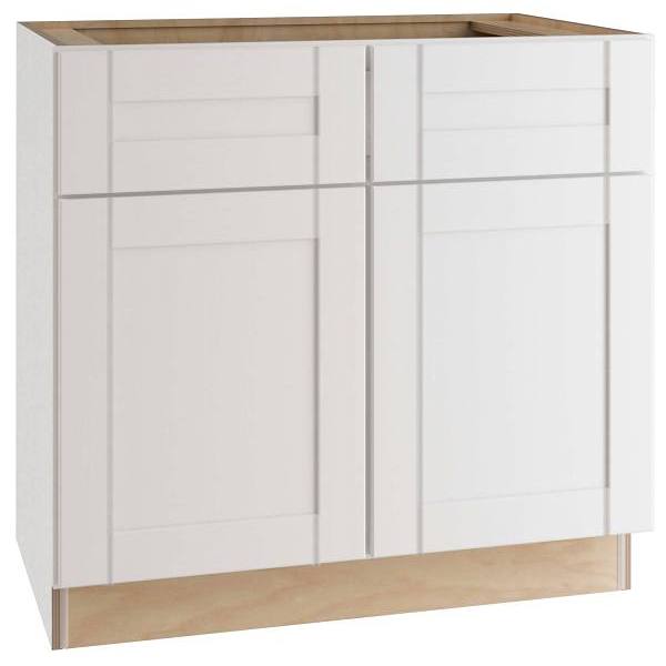 Mill'S Pride Richmond Shaker Ready To Assemble Kitchen Sink Base, Verona White, 36"X34.5"X24"