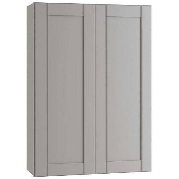 Mill'S Pride Richmond Shaker Ready To Assemble Wall Cabinet Double, Vesuvius Gray, 36"X36"X12"