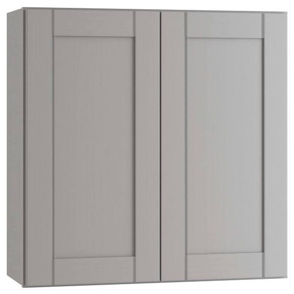 Mill'S Pride Richmond Shaker Ready To Assemble Wall Cabinet Double, Vesuvius Gray, 36"X30"X12"