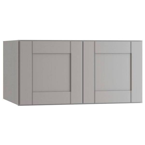 Mill'S Pride Richmond Shaker Ready To Assemble Wall Cabinet Double, Vesuvius Gray, 36"X24"X12"