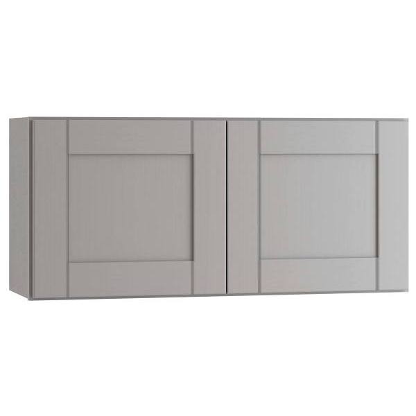 Mill'S Pride Richmond Shaker Ready To Assemble Wall Cabinet Double, Vesuvius Gray, 36"X18"X12"