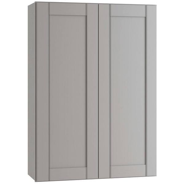 Mill'S Pride Richmond Shaker Ready To Assemble Wall Cabinet Double, Vesuvius Gray, 24"X42"X12"