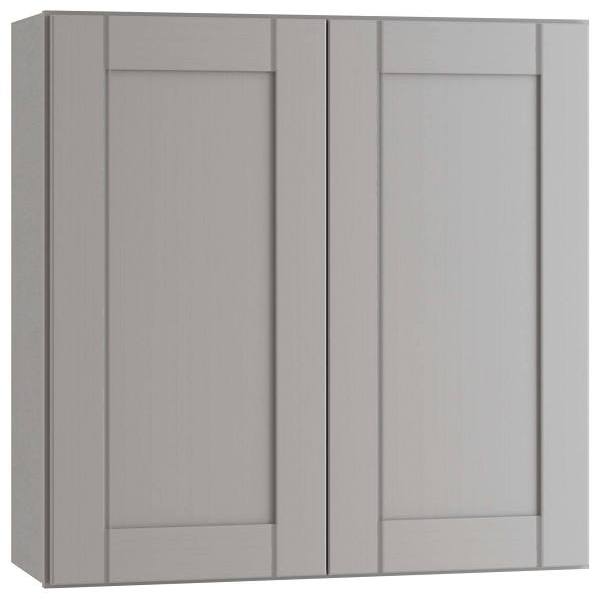 Mill'S Pride Richmond Shaker Ready To Assemble Wall Cabinet Double, Vesuvius Gray, 24"X36"X12"