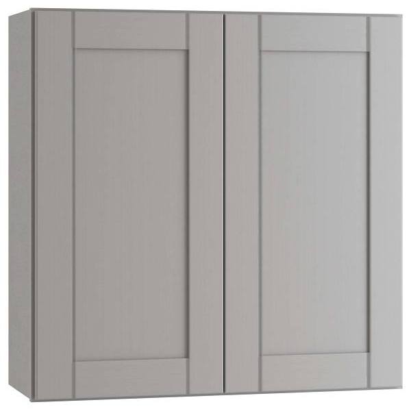 Mill'S Pride Richmond Shaker Ready To Assemble Wall Cabinet Double, Vesuvius Gray, 24"X30"X12"