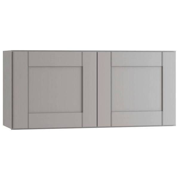 Mill'S Pride Richmond Shaker Ready To Assemble Wall Cabinet Double, Vesuvius Gray, 36"X12"X12"