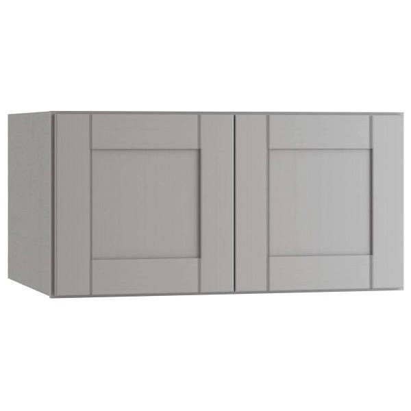 Mill'S Pride Richmond Shaker Ready To Assemble Wall Cabinet Double, Vesuvius Gray, 30"X24"X12"