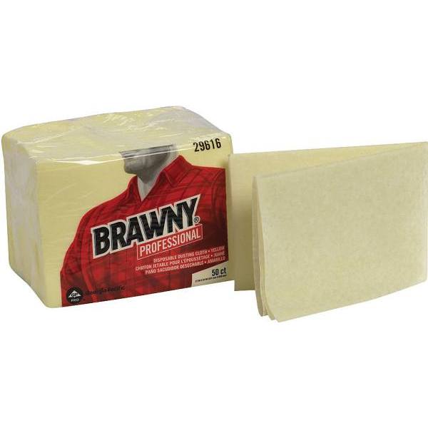 Yellow Disposable Microfiber Cloth Towel, 17" X 24", Case Of 4