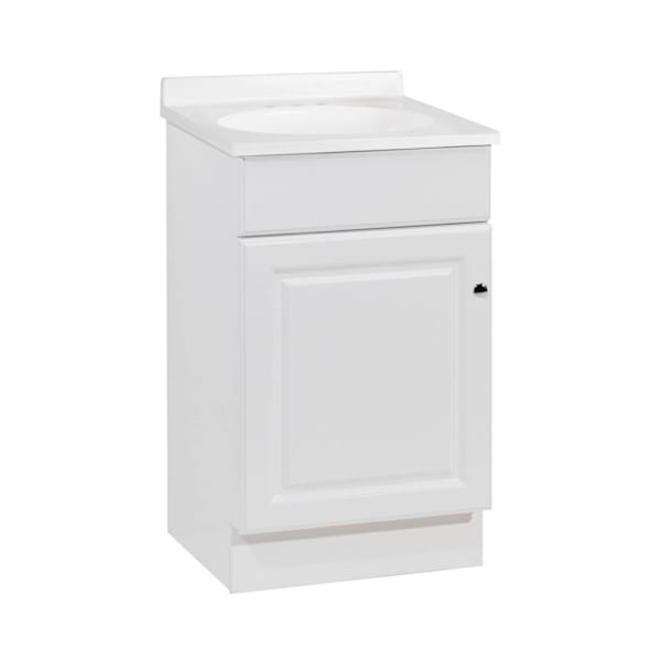 Seasons 18 in. W X 16 in. D X 35 in. H Bathroom Vanity Cabinet With Top, White