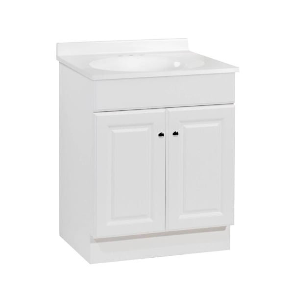 Seasons 24 in. W X 18 in. D X 35 in. H Bathroom Vanity Cabinet With Top, White
