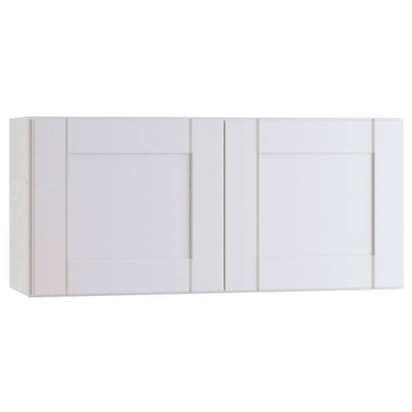 Mill'S Pride Richmond Shaker Ready To Assemble Wall Cabinet, Double, Verona White, 36"X18"X12"