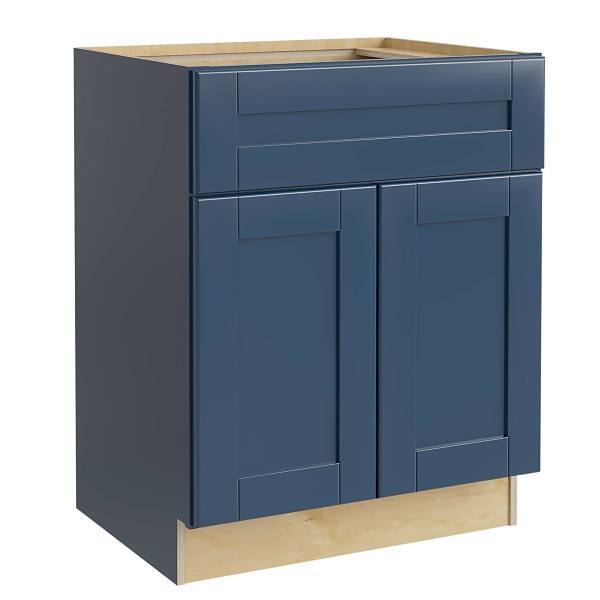 Mill'S Pride Richmond Shaker Ready To Assemble Kitchen Sink Base, Valencia Blue, 30"X34.5"X24"